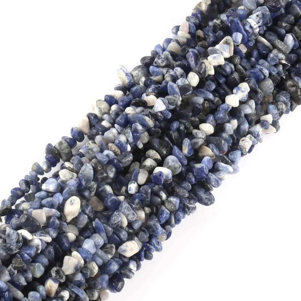 

Wholesale Raw Materials Blue Sodalite Chips Beaded Bracelets Women Men DIY Natural Stone Beads For Making Jewelry