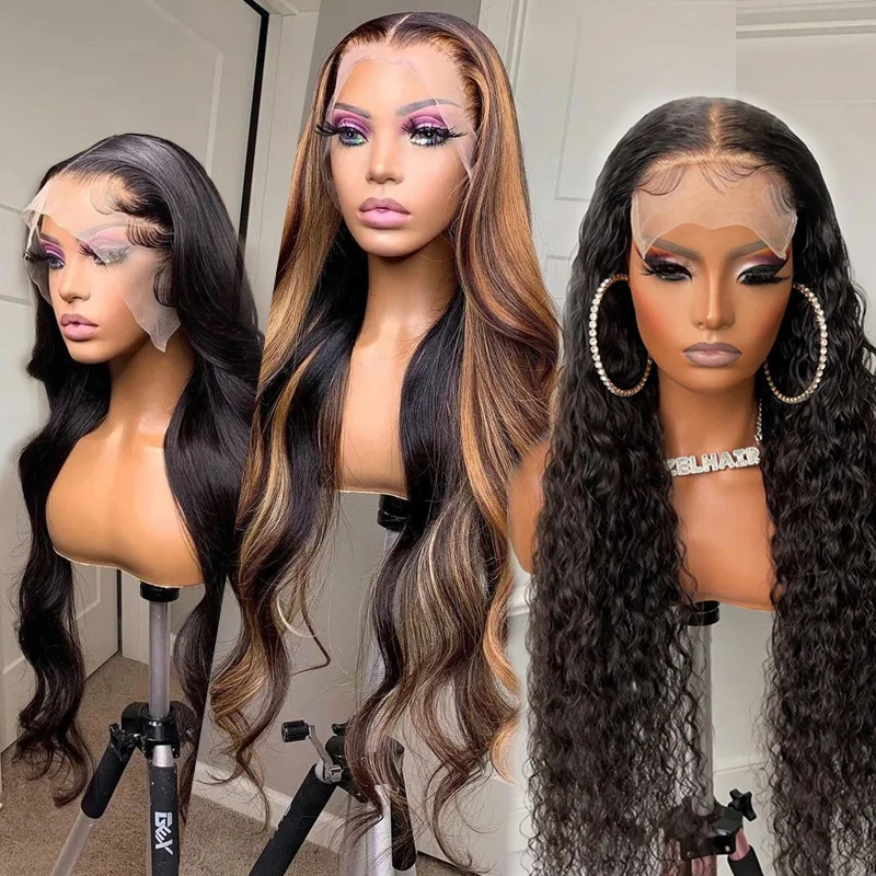 

130% 150% 180% Density HD Full Lace Human Hair Wigs For Black Women, Wholesale Brazilian Virgin Hair Transparent Lace Front Wig
