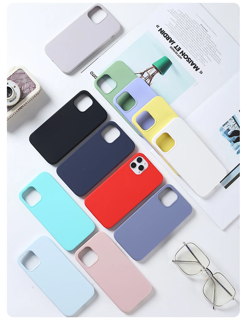 

Fashion Pure color Soft Phone Case for iPhone 12 11Pro 11Promax X XS XR Max Xsmax