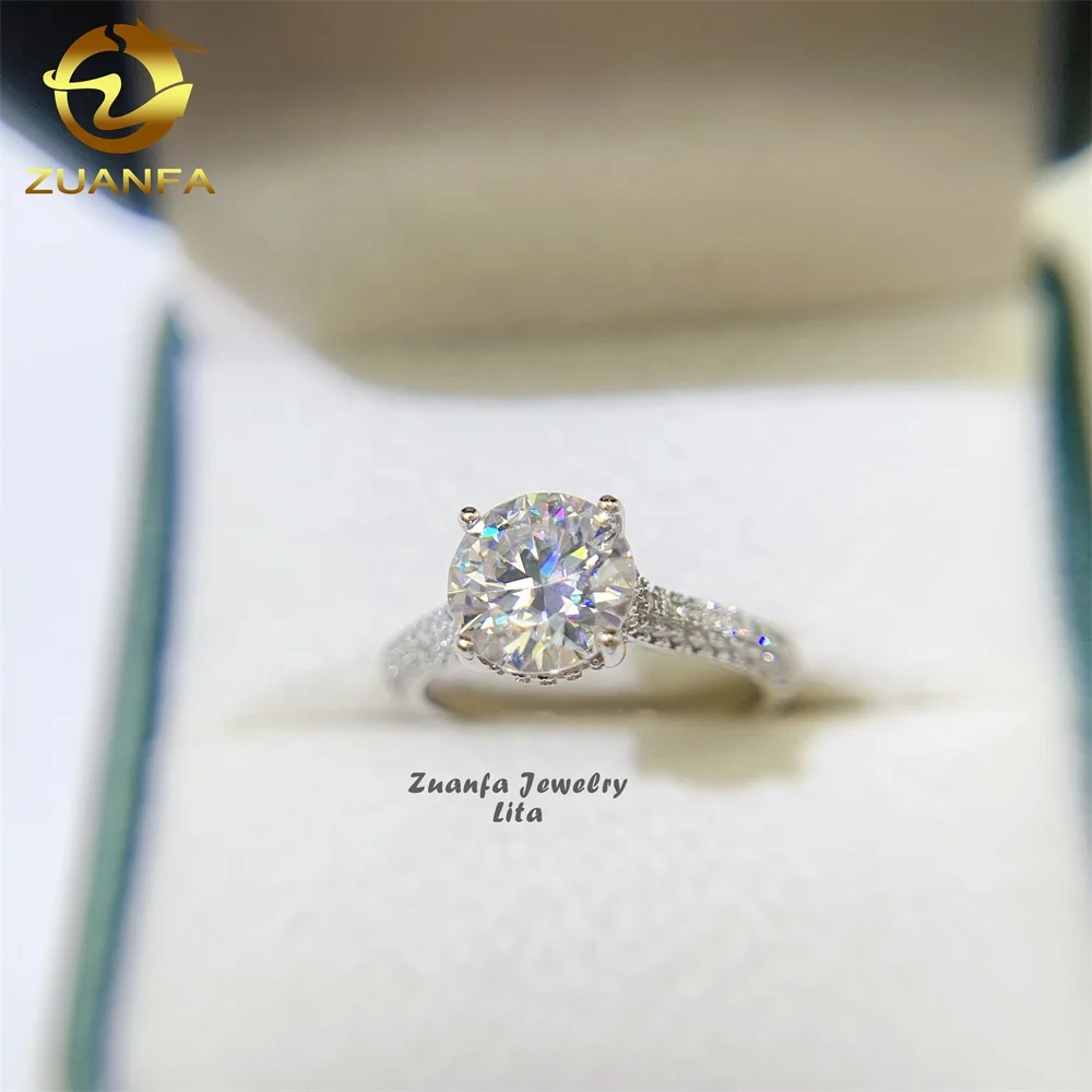

Luxury fine jewelry wholesale 2 carat vvs diamond moissanite engagement ring for women