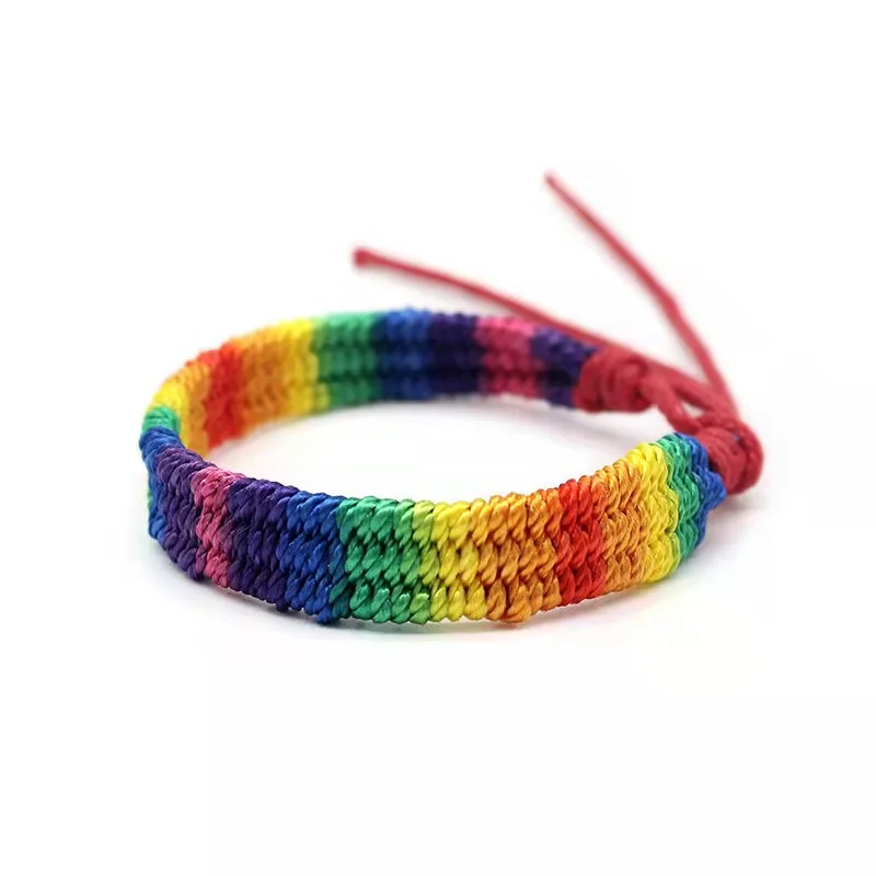 

Hand-woven basic rainbow multicolor unisex bracelet