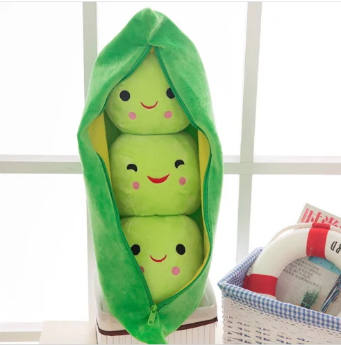 

25CM Cute Kids Baby Plush Toy Pea Stuffed Plant Doll Gift High Quality Pea-shaped Pillow Toy Kawaii for Children Boys Girls