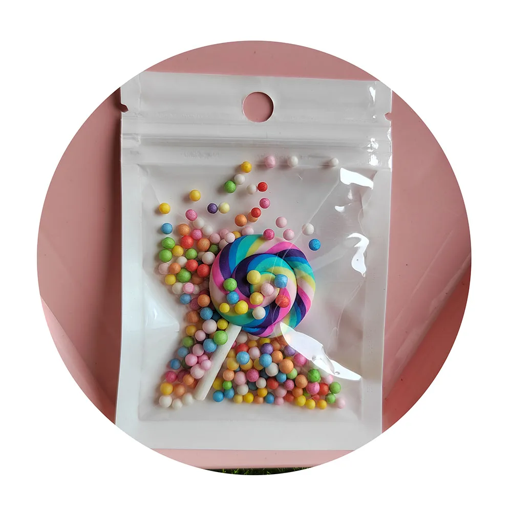 

100Pouch/BagSmall Packing Lollipop Polymer Clay Sprinkles Unicorn Rainbow Candy Watermelon Sprinkles Fruit Slime
