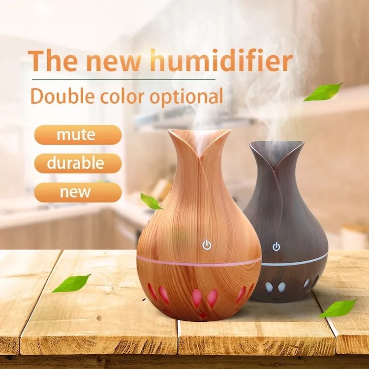 

New Style 130ml Mini USB Ultrasonic Cool Mist Humidifier 2023 Vase Design Smart Home Aroma Diffuser