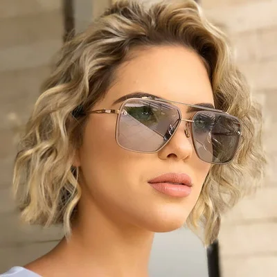 

Large Square Frame Sunglasses Women Mach Six men's Retro Fashion Metal Sunglasses Women Sunglasses 2021