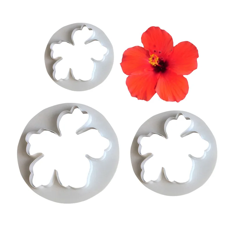 

3PCS Hawaiian Flower Fondant Cake Printing Cutting Die Biscuit Mould Baking Mould Tool Making Crafts Tools Accessories Supplies