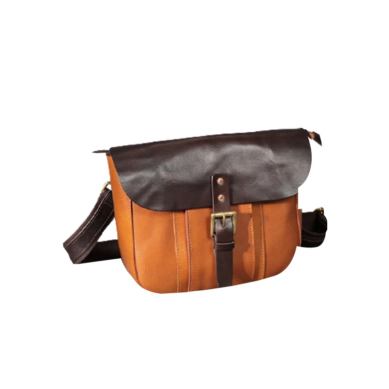 

High Quality Leather Men Messenger Bag N Custom Logo Large Size Messenger Bags Genuine Leather 6118, Yellow,coffee