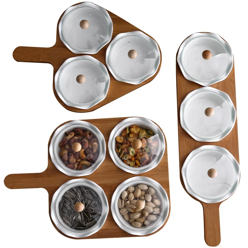

Ceramic Condiment Spice Jars Bamboo Holder Rack plate Stand