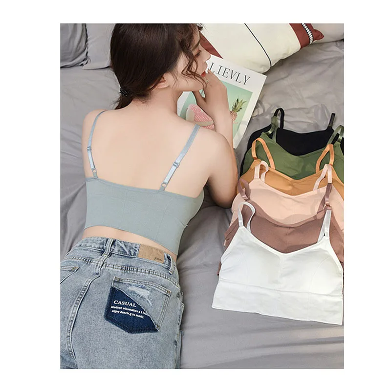 

7036 Manufacturers Brassiere popular chest sports Tube Top Wrapped Chest Girl Lady Vest Women Seamless Bra, White, yellow, green, black, purple, brown,gray