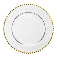 

Event Use Fine Golden glass Charger plate Wedding Porcelain tableware, Vajilla Dorada dinnerware