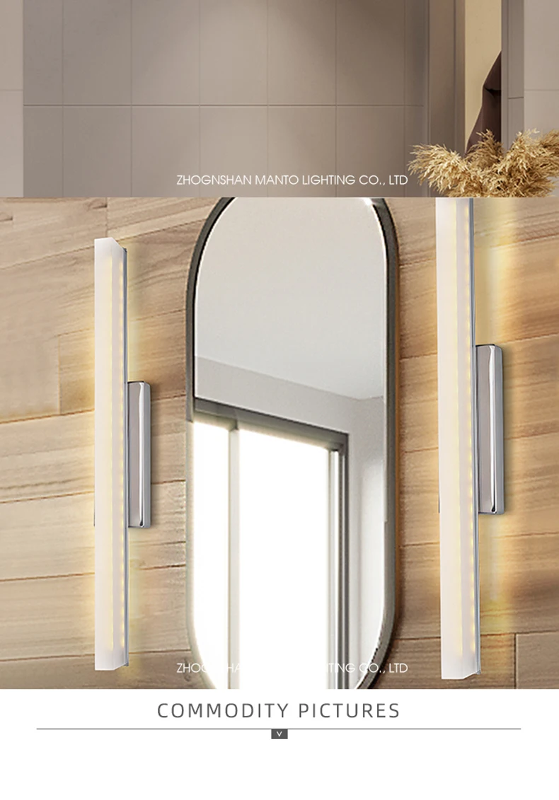 Acrylic bathroom lighting chrome ip44 vanity mirror lights led hotel home lighting indoor bathroom washroom gallery using lamp