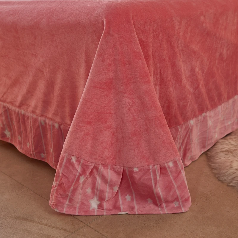 5D carved crystal velvet 4 piece polyester Korean winter cartoon bedding set warm 3d bed sheet set warm printed duvet cover