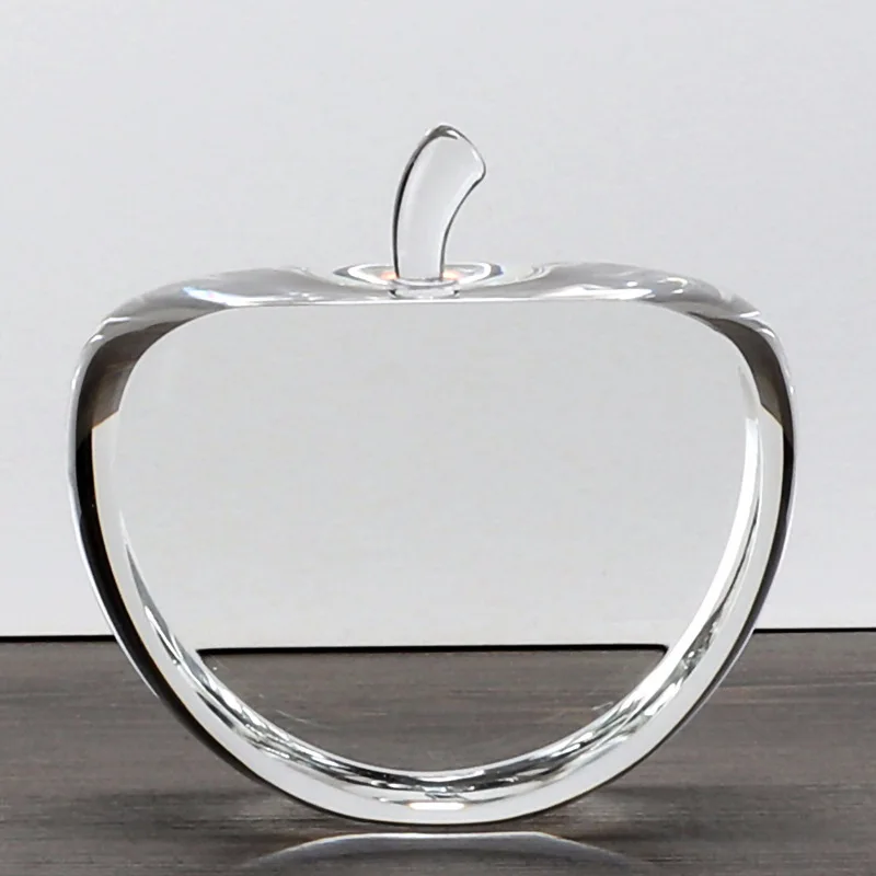 

Free Shipping Valentine Day Gift Beauty Clear Pink Apple Shape Crystal Paperweight