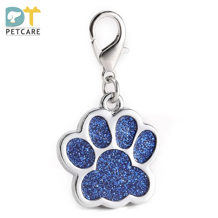

custom dog tags laser printing with low MOQ paw footprint name metal dog ID tag engraving pet dog tag