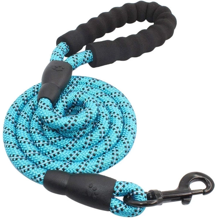 

Amazon Supplier Colorful Reflective Large Nylon Rope Pet Dog Running Tracking Leashes