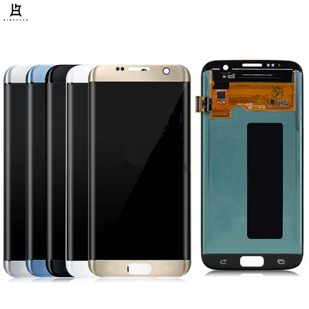 

Hot selling LCD Display for Samsung Galaxy S7 Edge G935 G935A G935T G935P G935V Touch Screen Digitizer Full Assembly, Gold white black coral blue silver