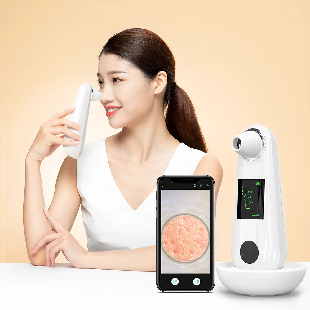 

20X magnification Upgraded Camera Pore Vacuum Cleaner with Suction Acne Treatment Blackhead Extractor Tools Blackhead Remover, White (accept oem colors)