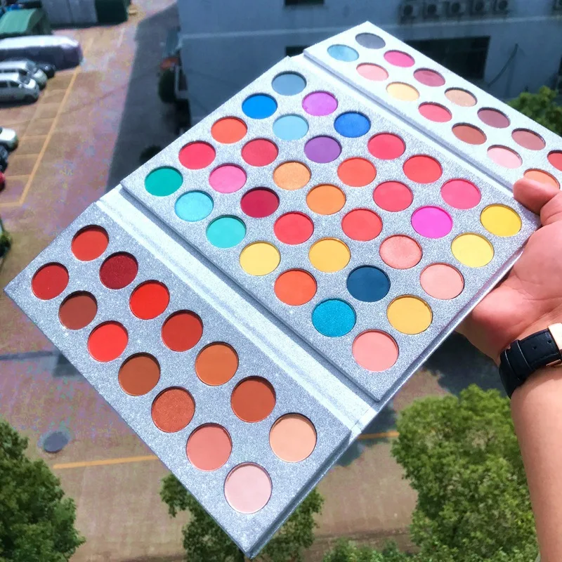 

Hot Sale OEM Cosmetics Wholesale 63 Color Highlight Natural Glitter Eyeshadow palette Matte Private Label Eye Shadow, Customization welcome