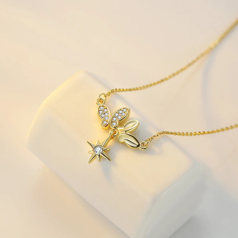 

luxury women cuban butterfly pendant charms necklace jewelry set