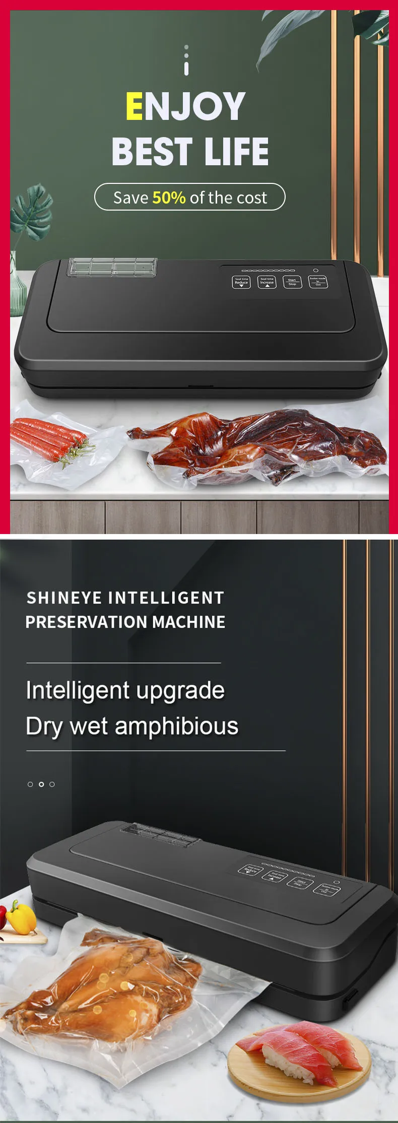 ShineYe Sous Vide P290 Automatic Wet&Dry Food Home and Commercial