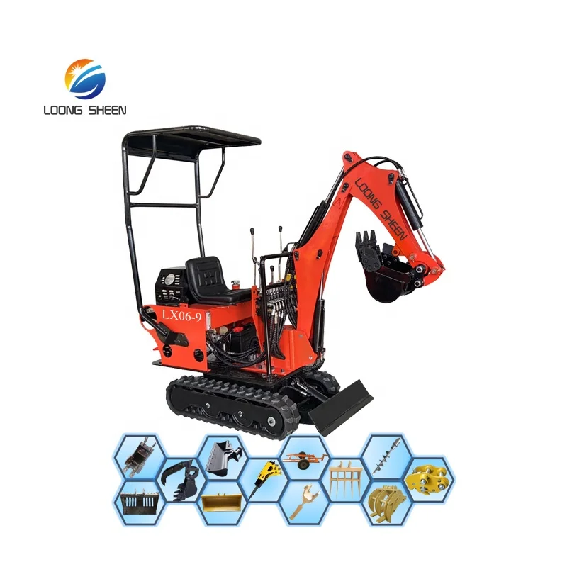 

Micro Digger 0.8 ton Mini Excavator with Bucket Auger Fork