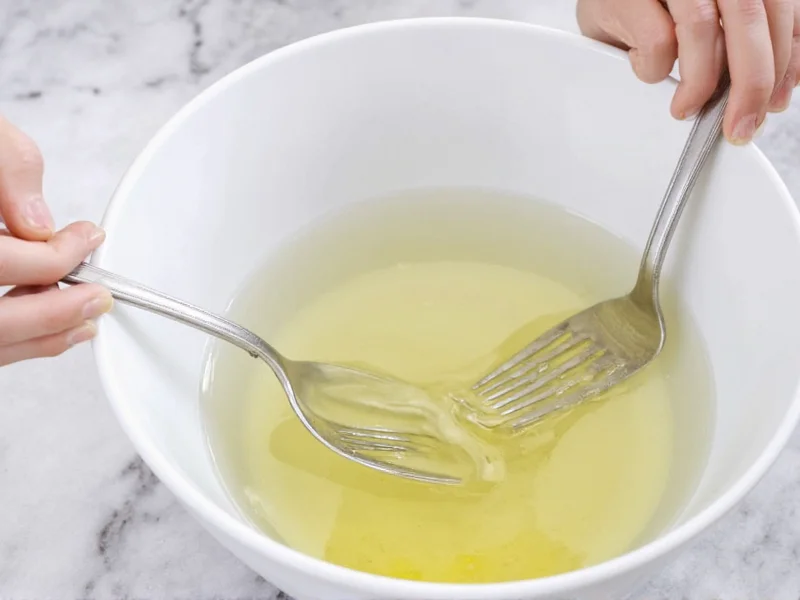 Silverware cleaning in vinegar solution