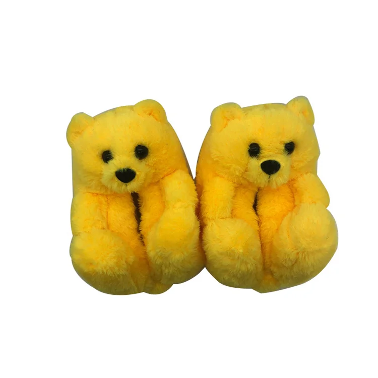 

Premium Ultra Soft Cotton Cute Shape Baby Winter Plush Bear Kids Slides Slippers