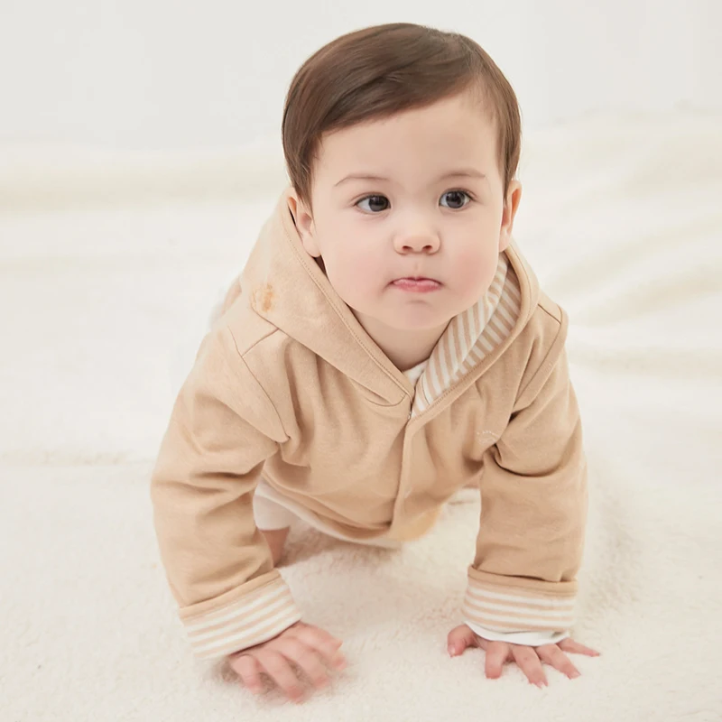 
Amazon hot sale 100% organic cotton baby reversible winter coat jacket 