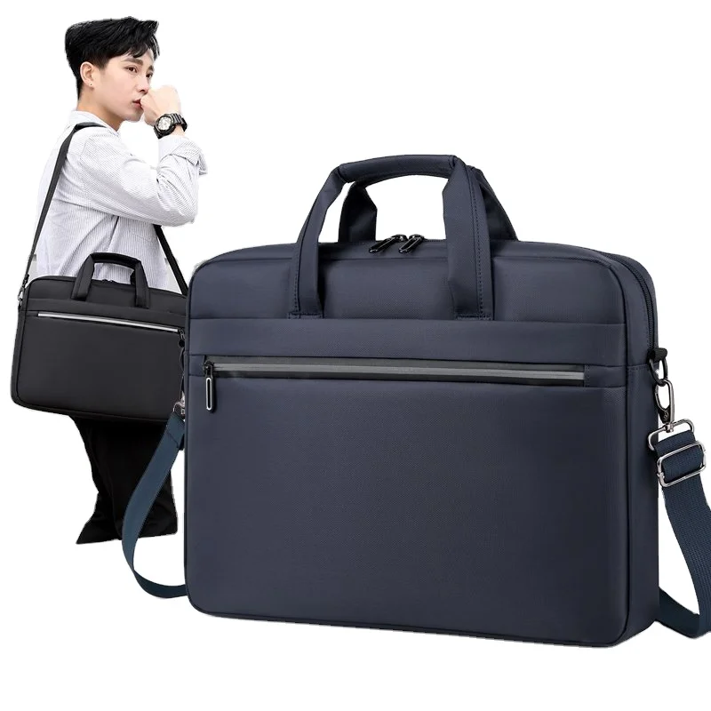 

2021 new gift wholesale custom logo men's business laptop bag fashion simple conference briefcase, Dark blue, black, dark brown