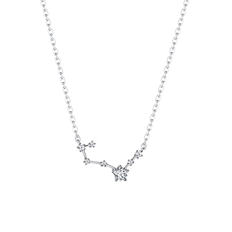 

Trendy Shiny Crystal Star Sign Pendent Necklaces Female Elegant Silver Color Choker Necklaces Jewelry