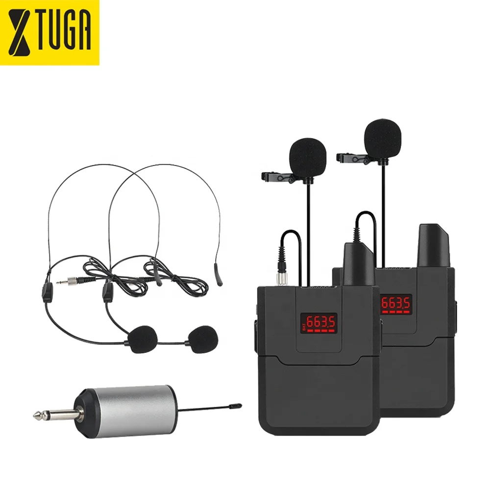 

Top quality portable uhf wireless mini lapel microphone with headset, Black