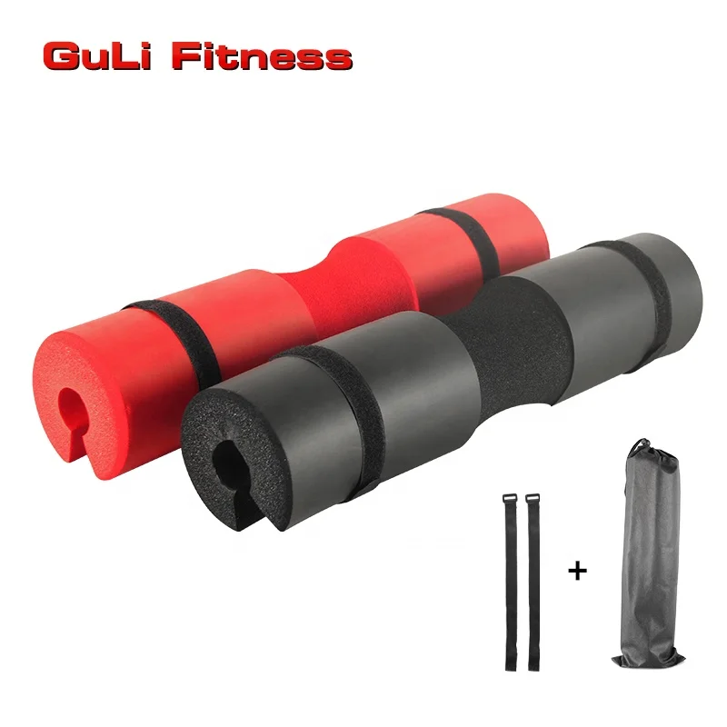 

Guli Fitness Customized Logo Squat Barbell Pad Gym Colorful Soft Squat Pad Support Barbell Foam Pad Neck Shoulder for Fitness, Black, red,customized