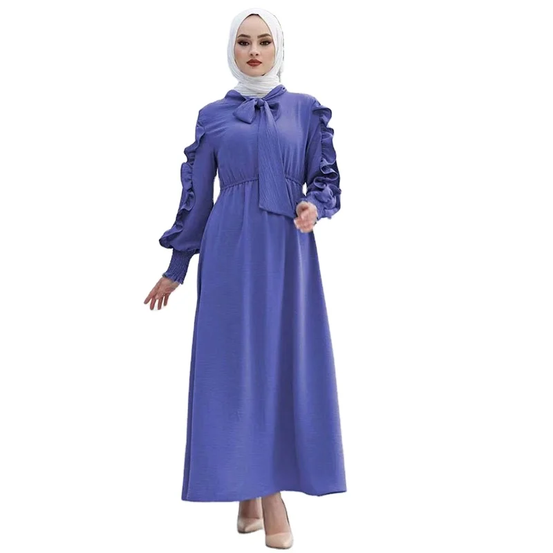 

HJ BMDR0055 Solid Color Islam Dubai Abaya Muslim Islamic Women Clothing Dress, Apricot