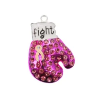 

Pink Ribbon Fighting Boxing Gloves Breast Cancer Awareness Pendant /Charm