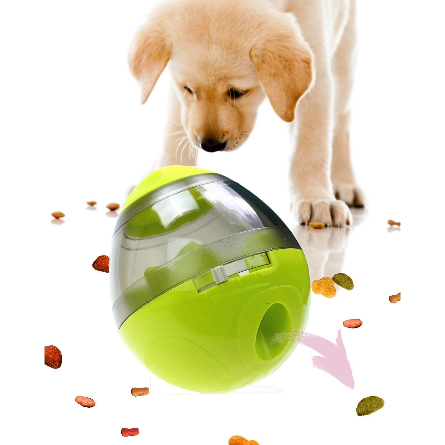 

Pet Treat Ball Dispenser Slow Feeder Dog Food Toy Games Mentally Stimulating Dog Toys Ball Busy Ball for Dogs, 4 colors