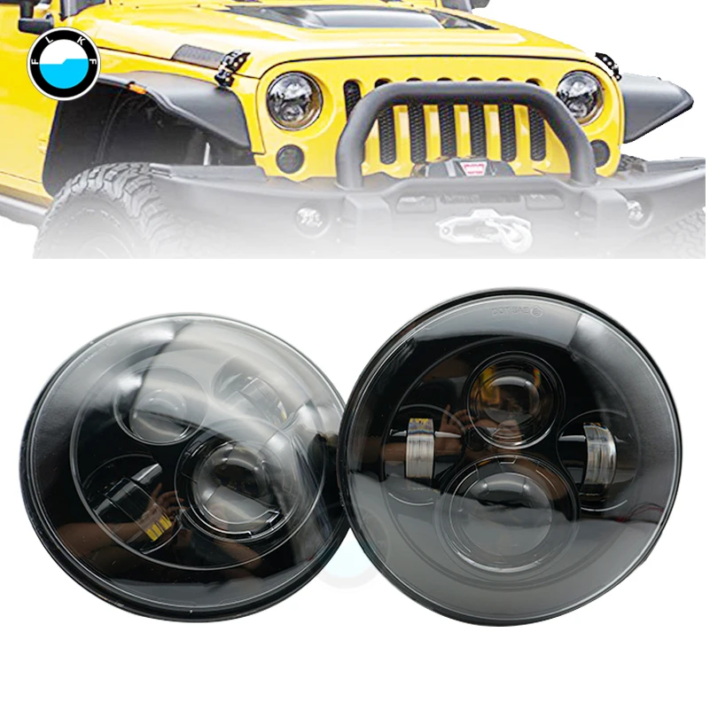 Car 7inch Headlight For Land Rover Defender 90 110 Round Led Headlights ...