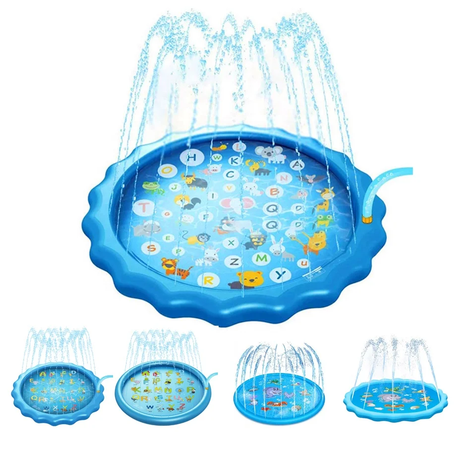 

170CM/67inch Baby Toys Water Mat Children's mat Summer Inflatable Splash Pad sprinkler Cushion Outdoor Lawn Baby Play Mat, 5 colors