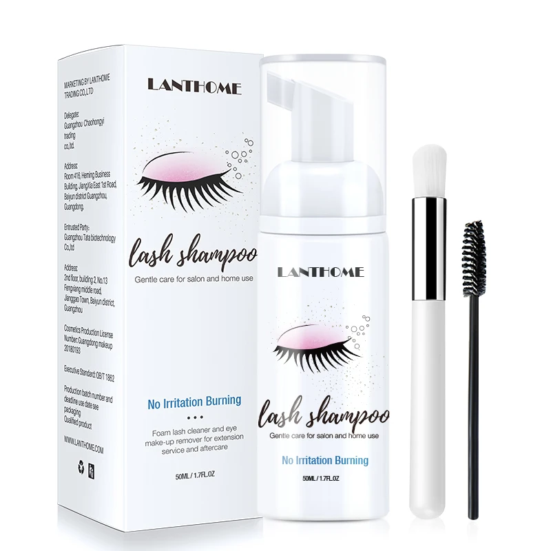 

Lanthome Eyelash Foam Lash Shampoo Free Oil Foaming Lash Cleanser Shampoo Kit For Lashes