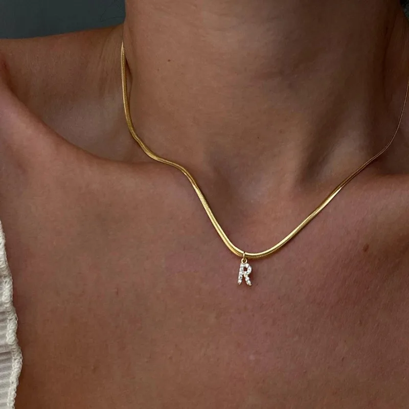 Joolim Tarnish Free & Waterproof Snake Chain Necklace 18K Gold Plated Stainless Steel Necklace