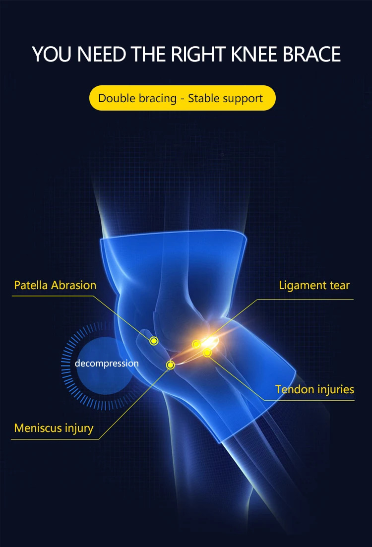 Enerup free sample medical power basketball 7mm compression neoprene knee sleeve support pads brace