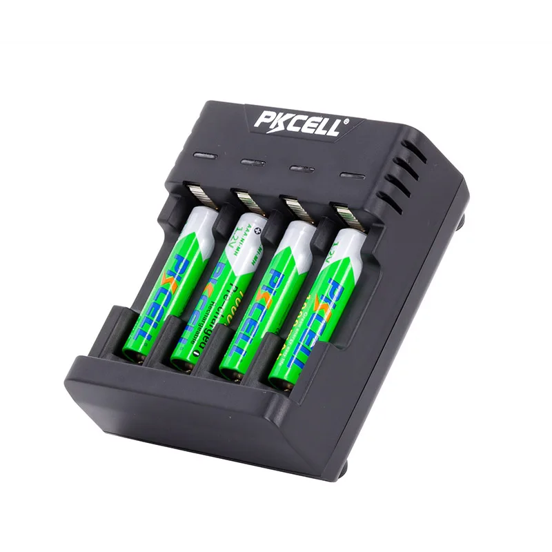 

PKCELL Brand Colorful Portable Nimh Rechargeable Battery Charger 8146 AA AAA Size 4 Slot Turn light