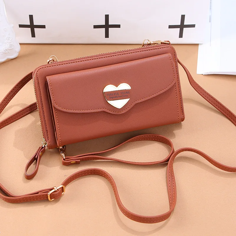 

Tide Brand Mobile Phone Bags For Women PU Leather Shoulder Clutch Ladies Coin Purse Card Holder Schoolgirl Tassel Wallet
