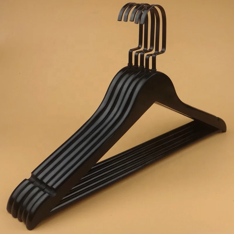 

Good quality black clothes hanger flat hook wooden suit hanger mens pants hangers, White, black, natural, or customized