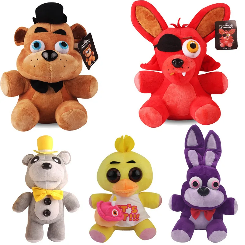 

RTS Toy Freddy Plush Foxi Plush Fnaf Five Nights at Freddy S Nightmare Freddy Bonnie Stuffed Animals Plush Toy OPP Bag Unisex