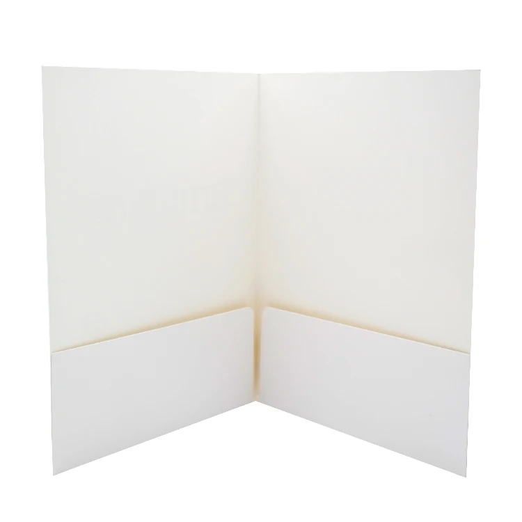 
White OEM Printing Folding a4 Paper File Folder with Two Pockets 