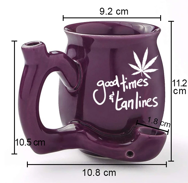 Wholesale coffee smoking pipe mug with Stoner Gal and Lips design