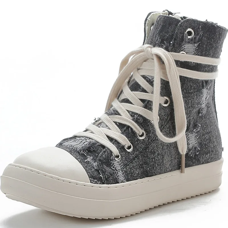 

Dropshipping Custom Logo High Top Canvas Trendy Shoes Women New Styles Denim Casual Ladies Designer Sneakers