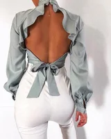 

B62099A fashion backless design shirts for sexy women