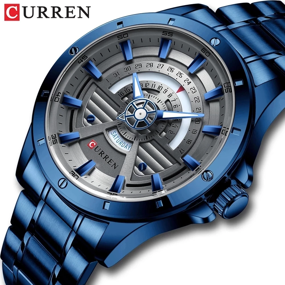 

CURREN 8381 Stainless Steel Dress Quartz Watch For Men Watchs Formal fashion Men`s Wrist Watch curren Bussiness Latest Design