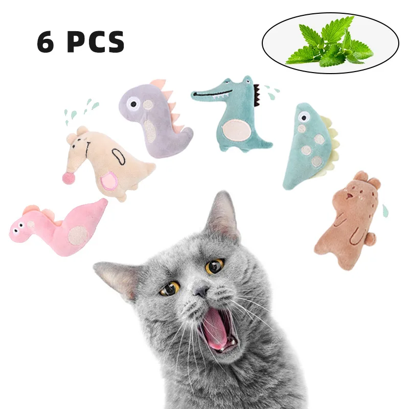 

Stuffed Animal Cat Toy Cat Interactive Toy Catnip Dinosaur Muppets Six Piece Combo Pack Pet Supplies, Picture